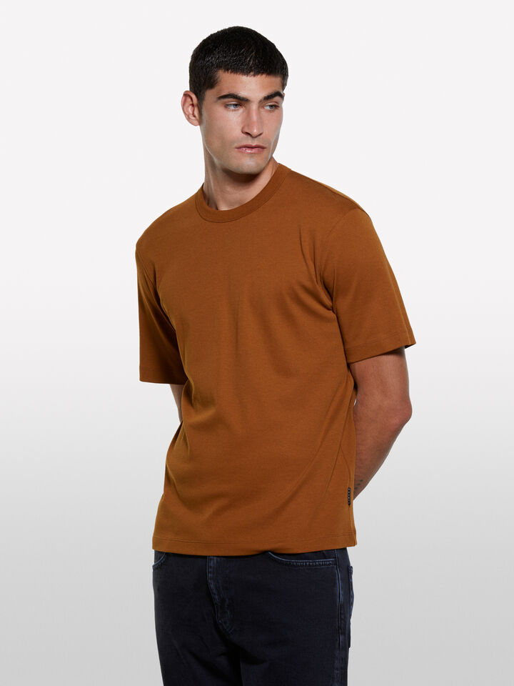 Terracotta regular fit t-shirt - men's short sleeve t-shirts - Burnt | Sisley image number 3